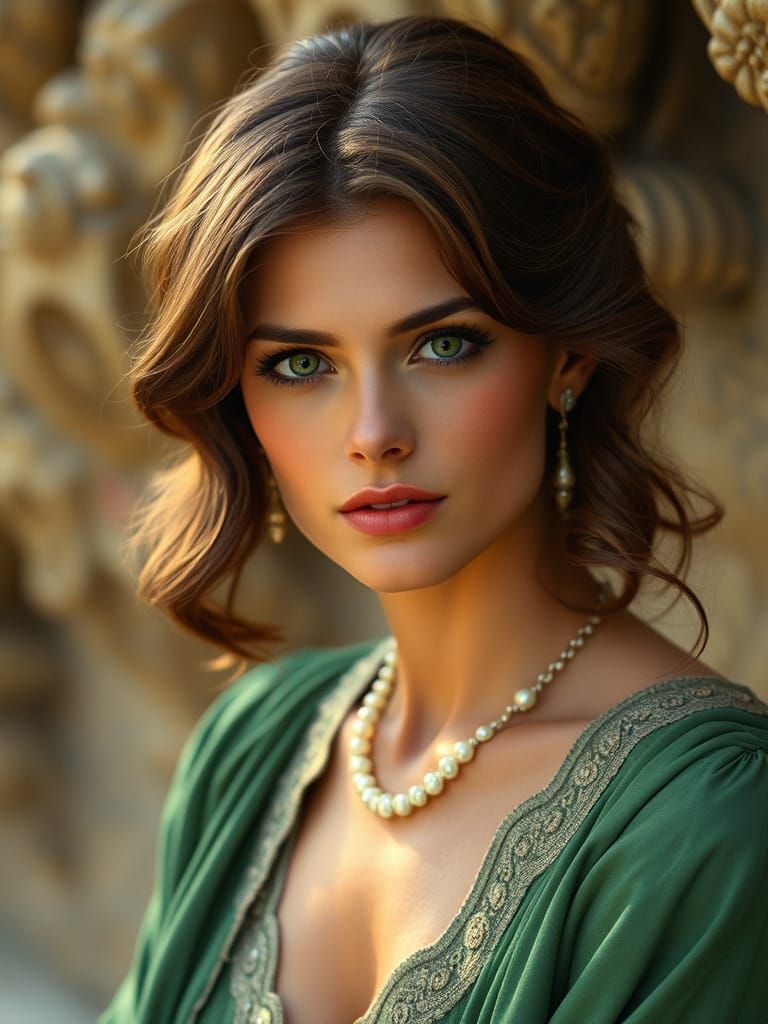 Portrait of a Woman with Green Eyes