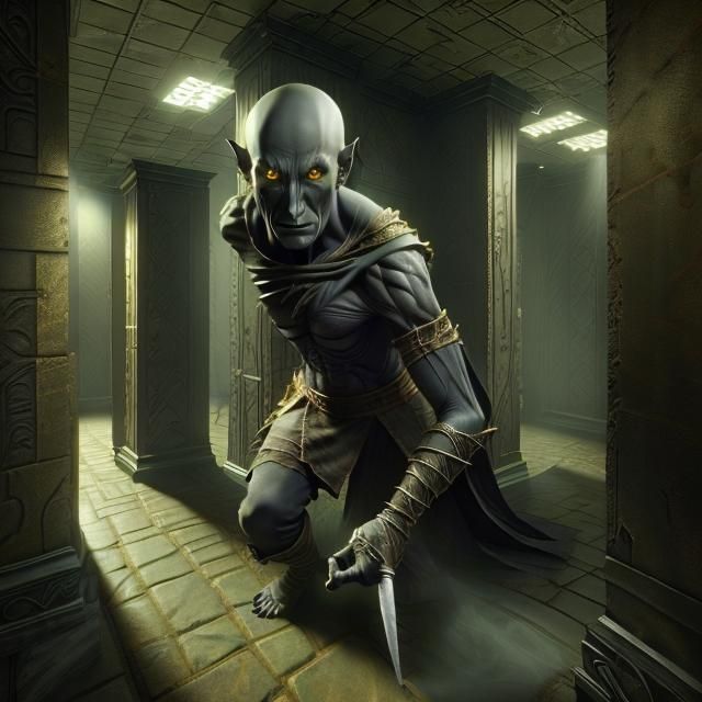 Shadow elf lurking in the backrooms