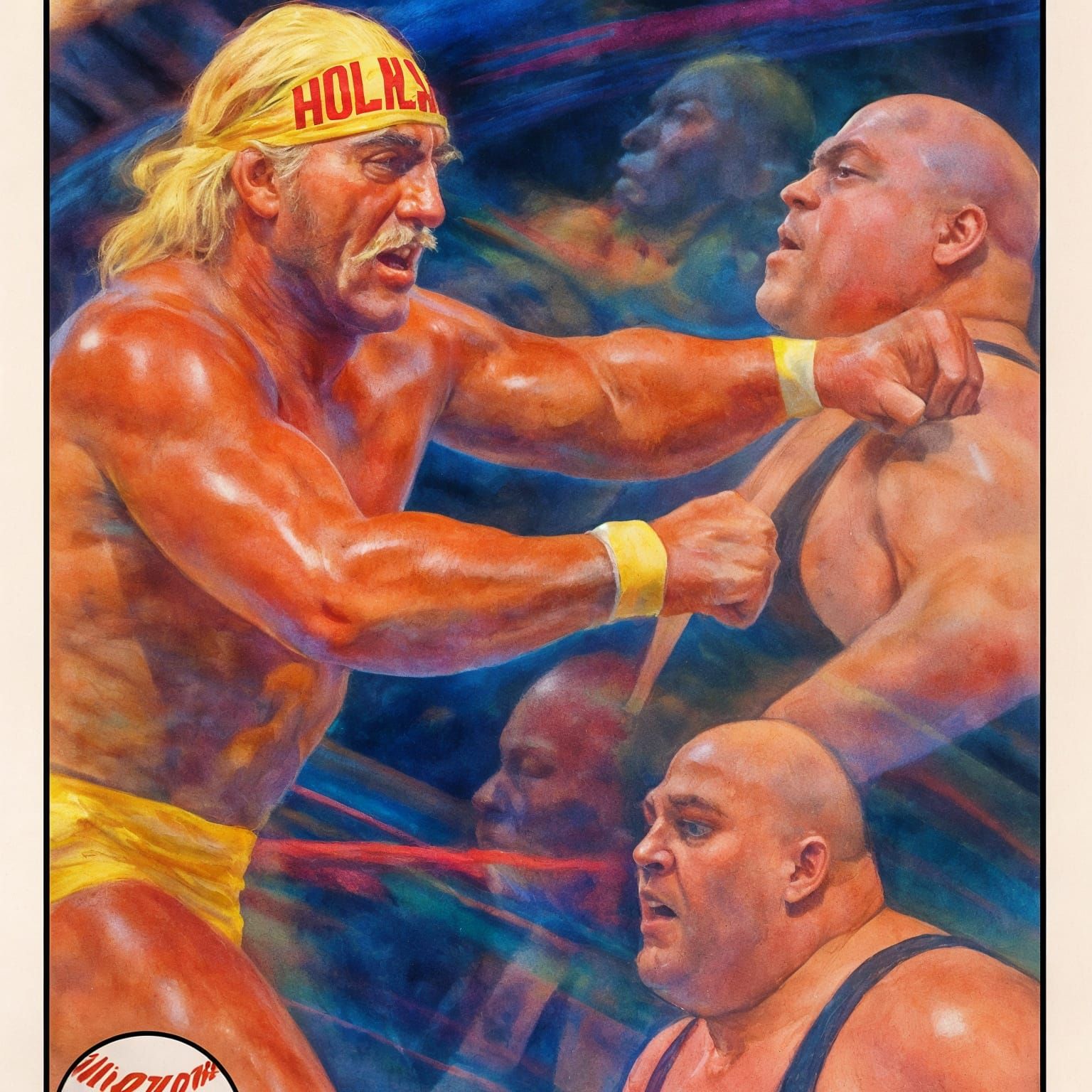 Hulk Hogan vs King Kong Bundy on 1989 Baseball Card
