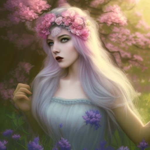 High Gothic Flower Maiden Portrait