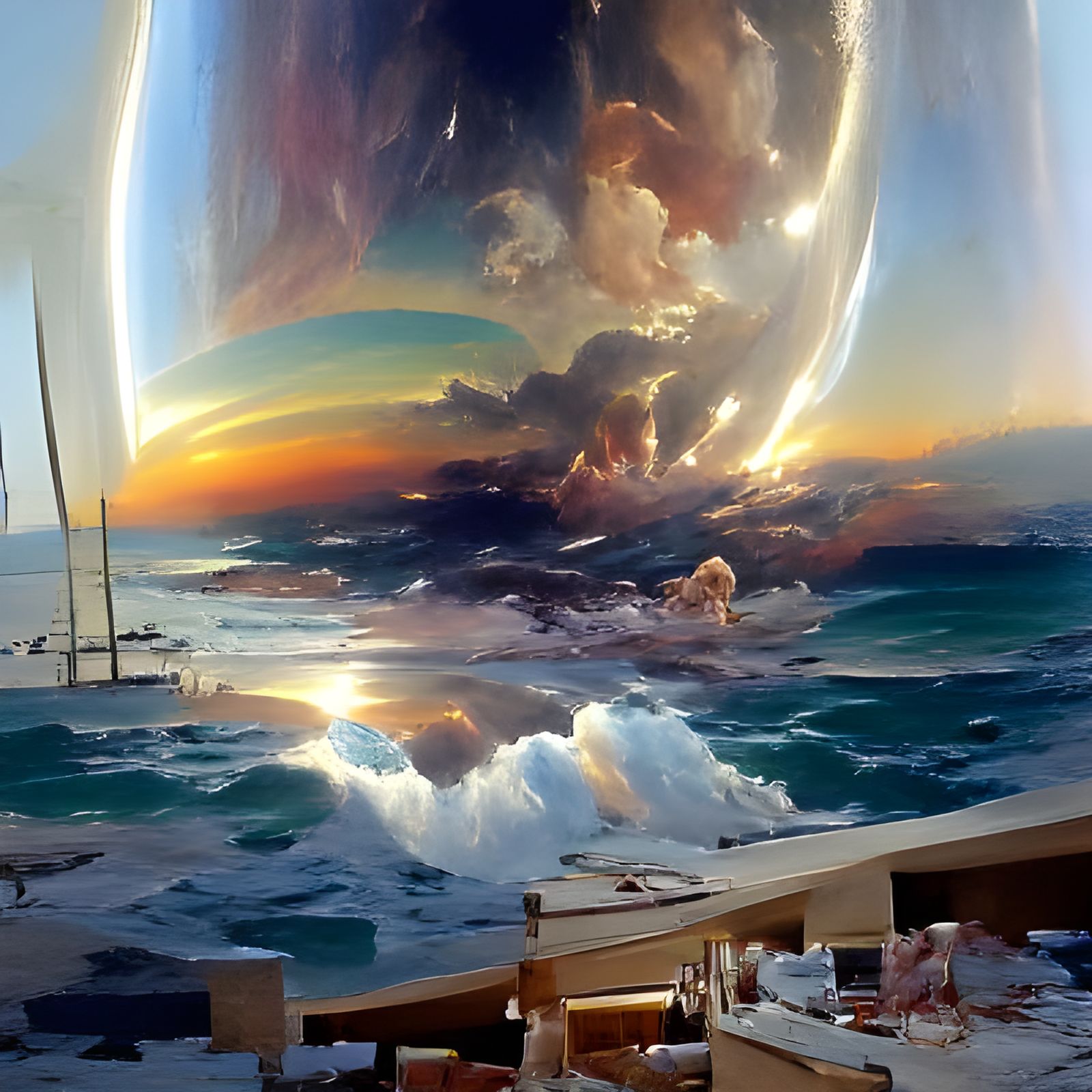 Heavenly Vista in Oil Painting Style