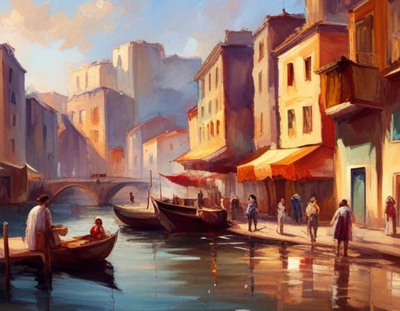 Abstract Expressionism with Vibrant Colors and Dynamic Movem...