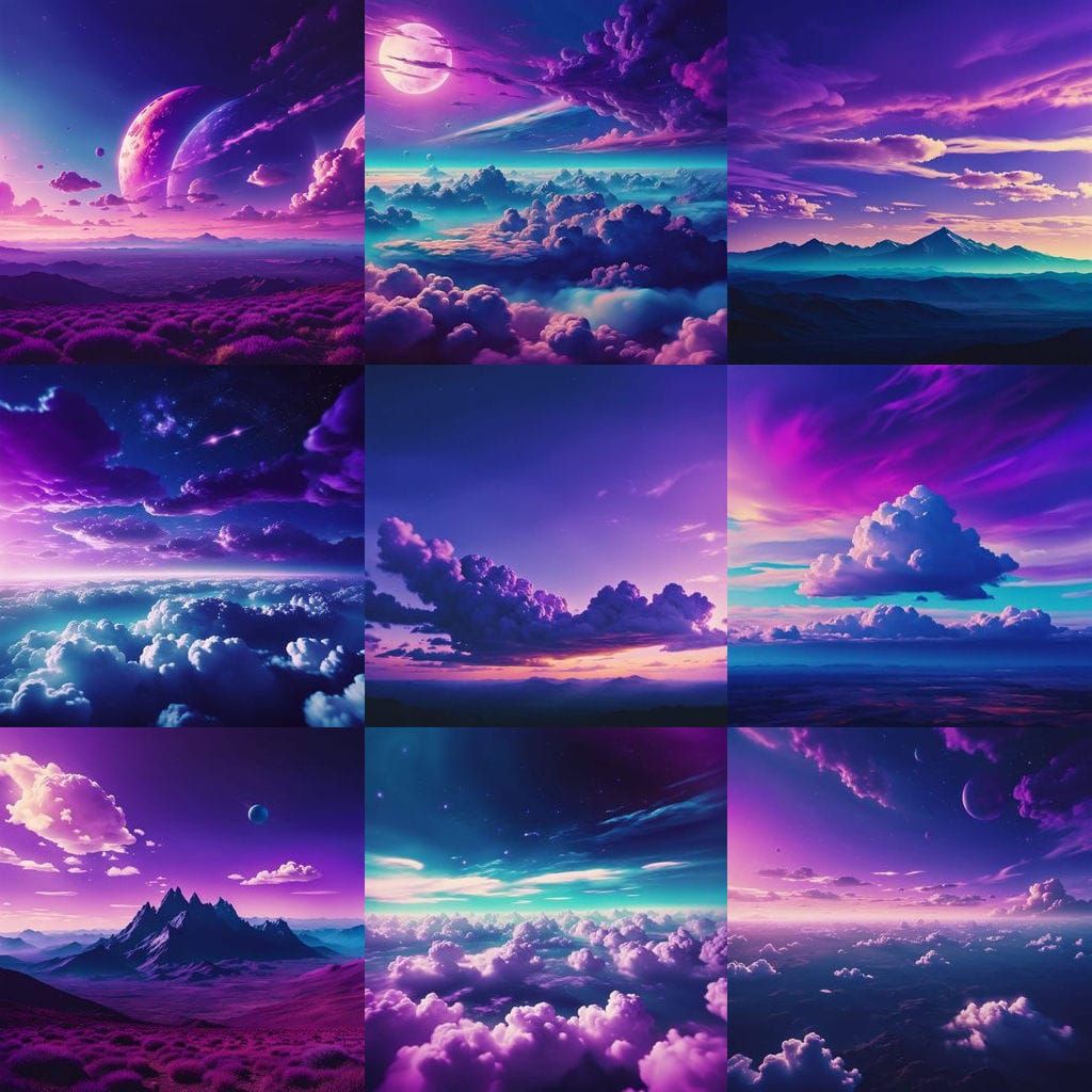 Lush Galactic World with Purple Clouds