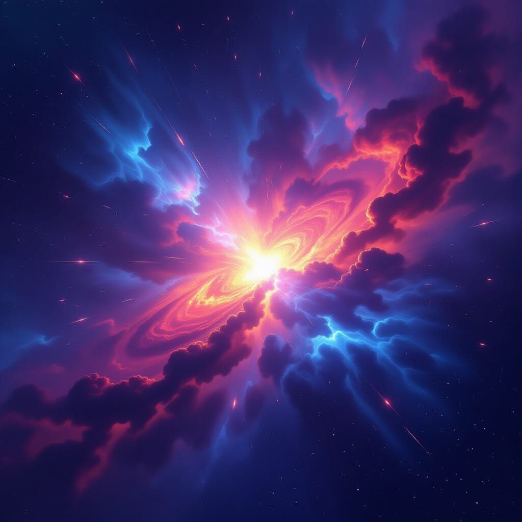 Vibrant Supernova Exploding in Deep Space