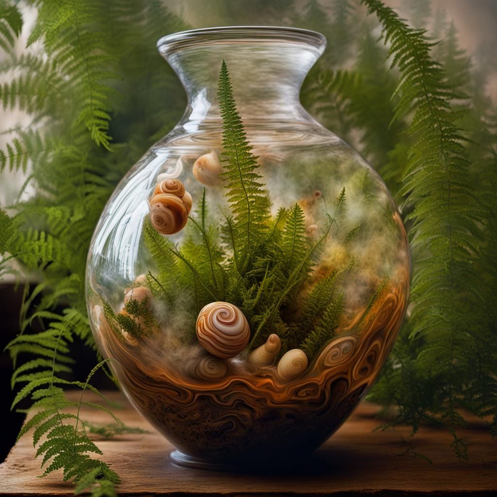 Mystical Herb Tea Ball in Art Glass Vase