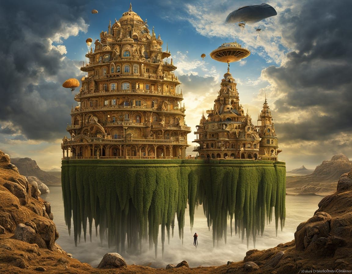 Surrealist Fantasy Landscape Inspired by Igor Morski