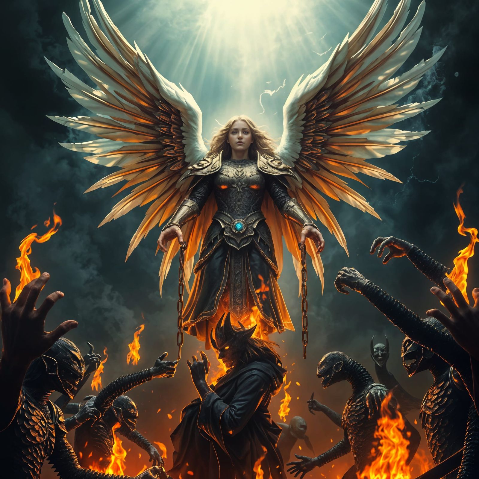 Angel of Liberation in Golden Plate Armor Ascends from Helli...