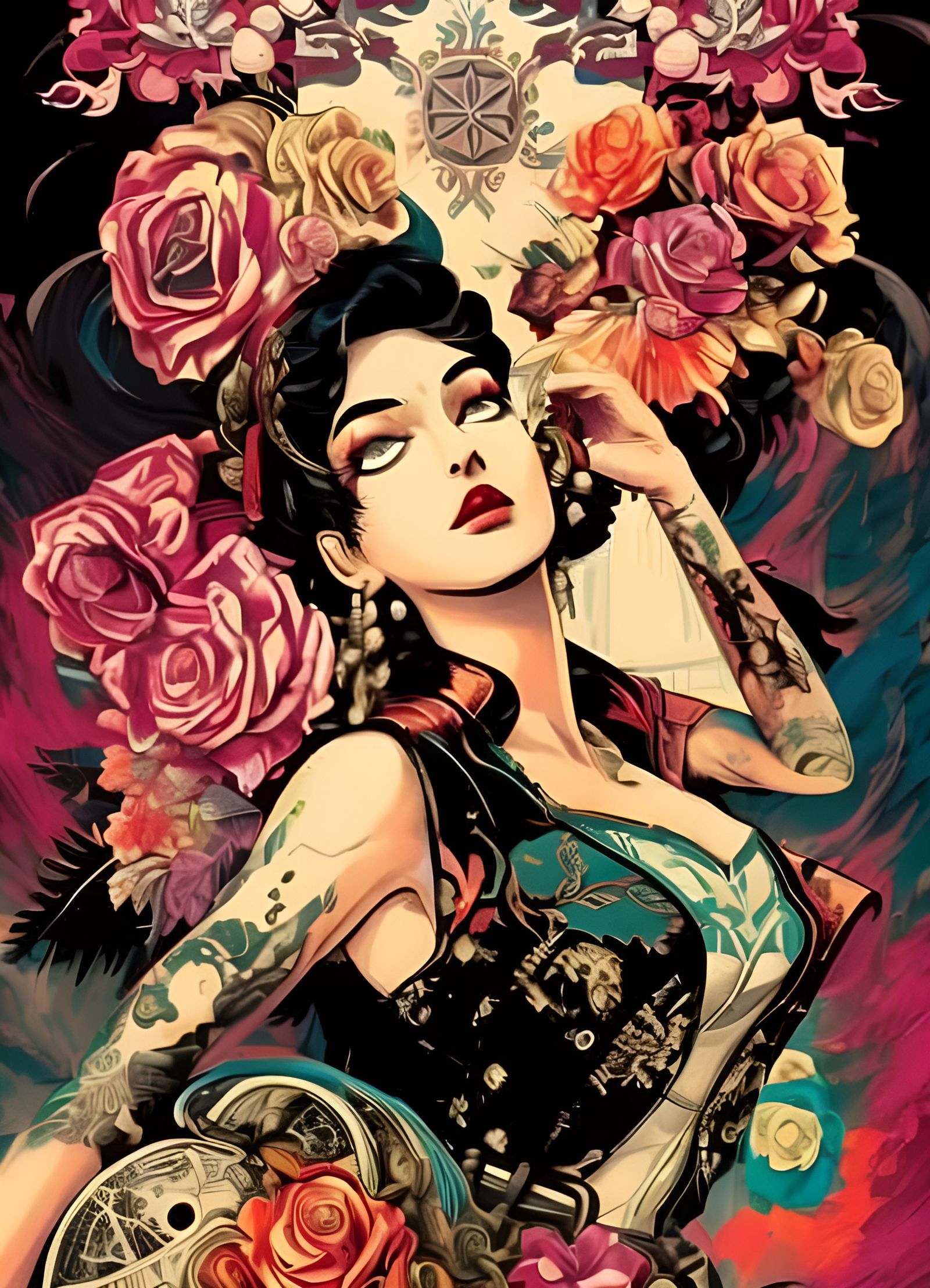 Exploding Skulls: Punk Rock Vintage Poster Illustration