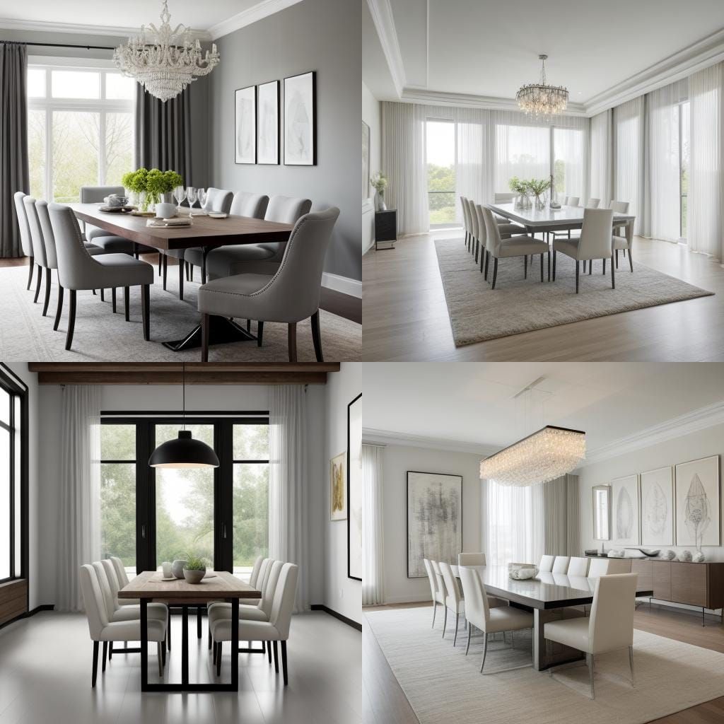 Elegant Contemporary Dining Room with Natural Light
