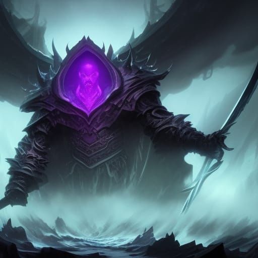 Void King with Glowing Sword, Dark Fantasy Art