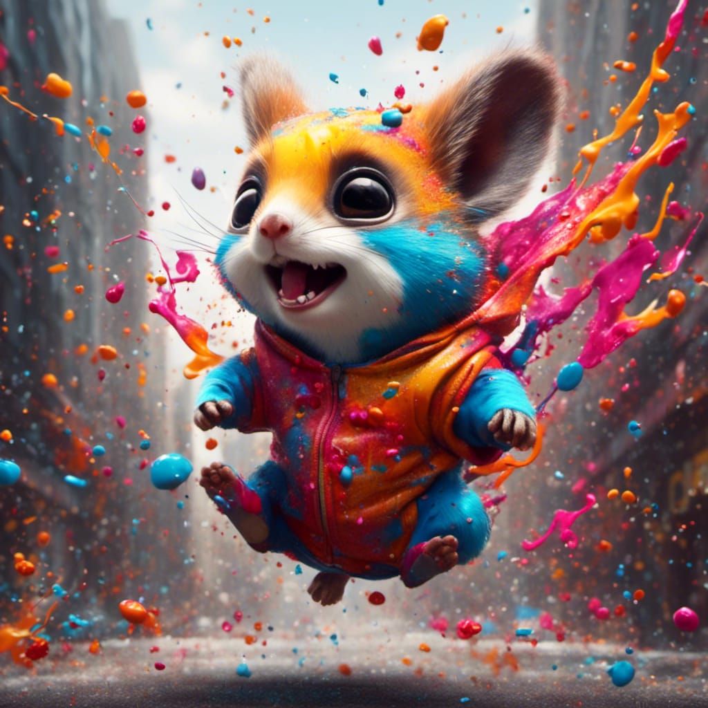 Flying Squirrel Graffiti Art in Street Style