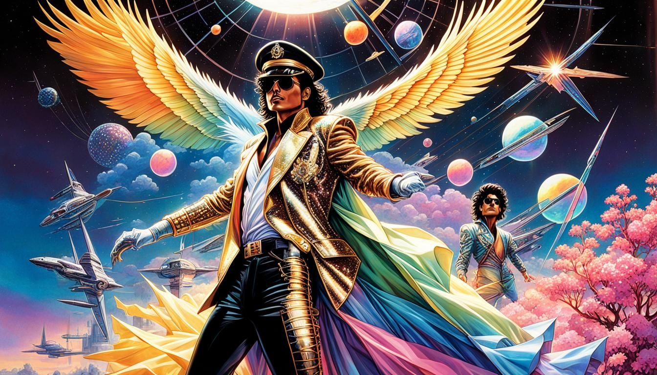 Retro Futurism Dragon Rider in Holographic Dreamscape