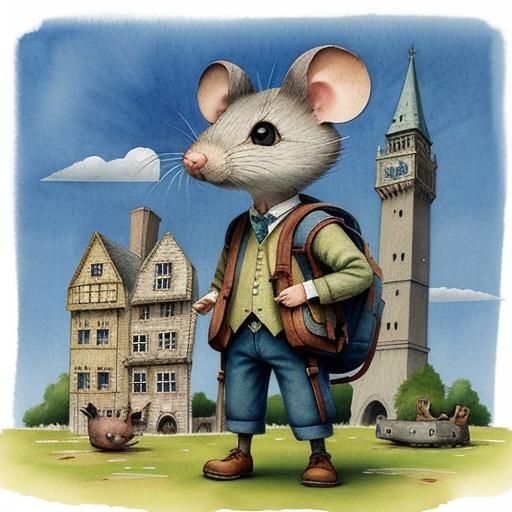 Mouse Traveler: Watercolor Papercraft Architecture