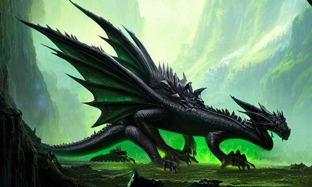 Majestic Dragon Mother in Hyperdetailed Landscape