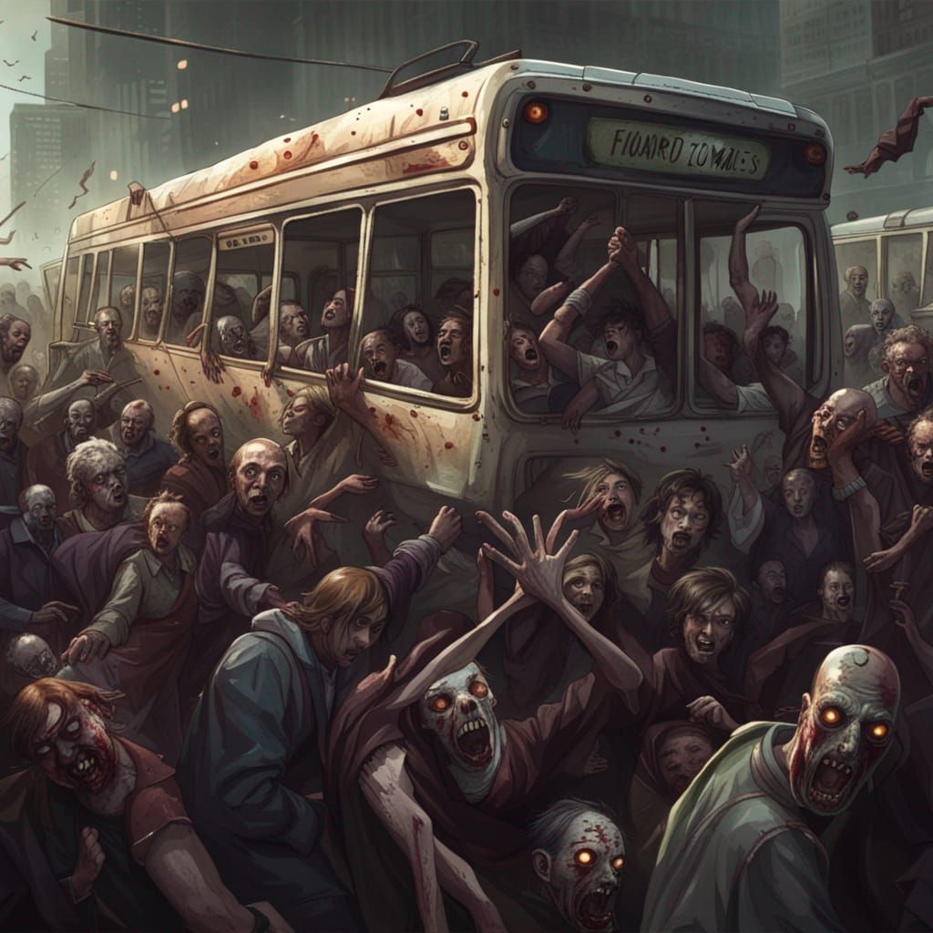 Zombie Horde Attacks Bus Passengers