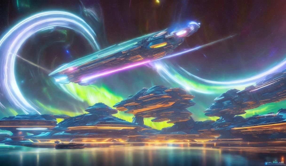 Space Yacht Docks on Ice Planetoid in Saturn's Rings