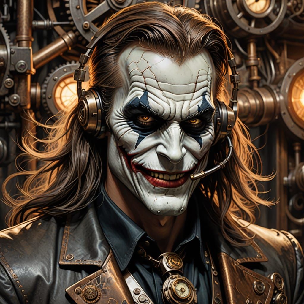 Steampunk Telemarketer Portrait in Sinister Call Center