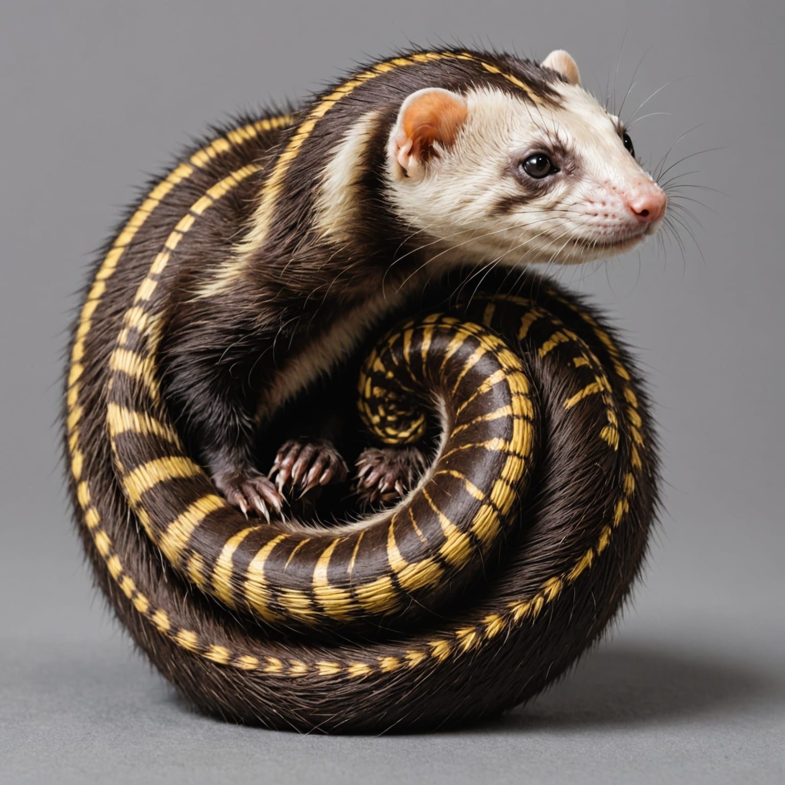 Fibonacci Ferret with Golden Spiral Pattern