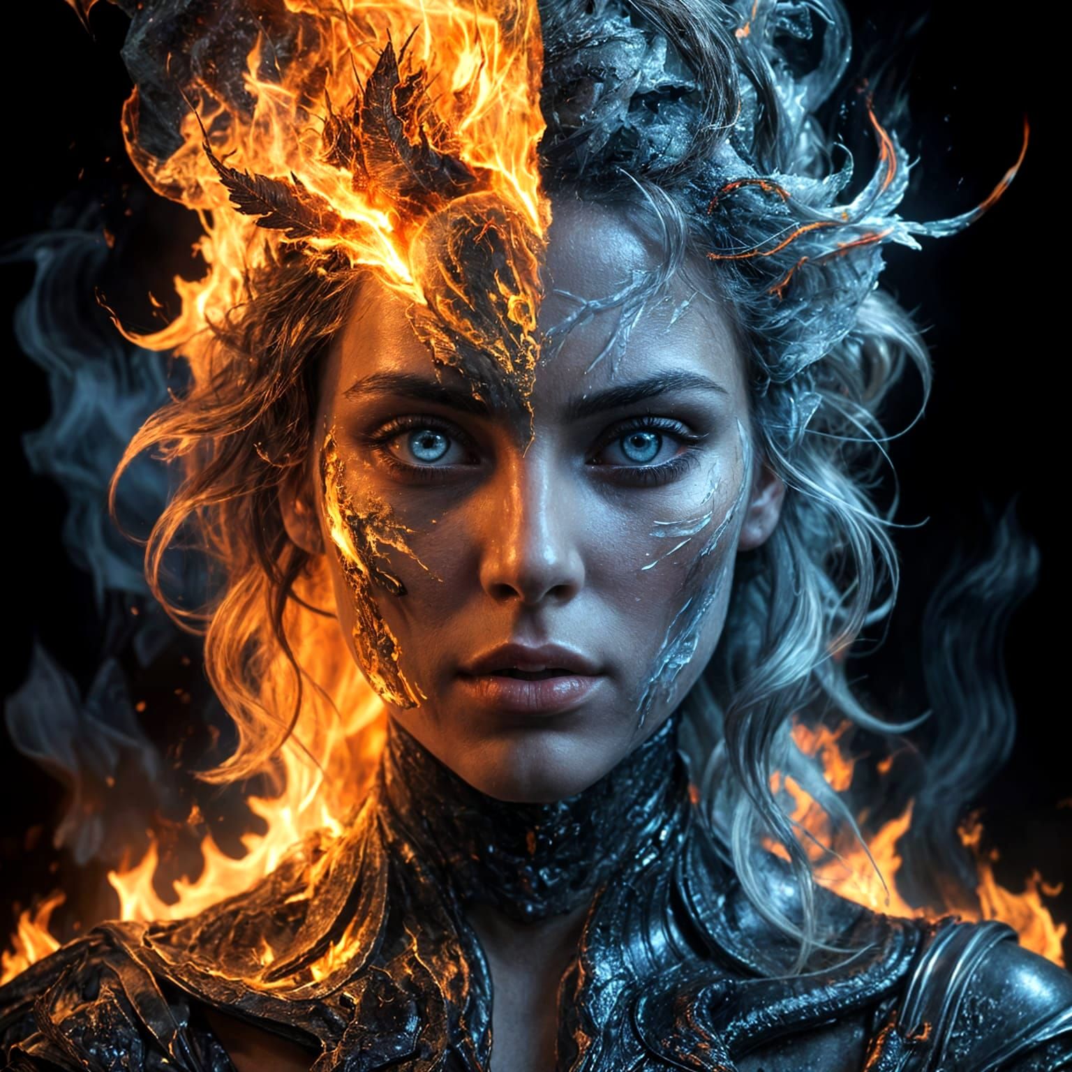 Ethereal Being of Contrasting Elements