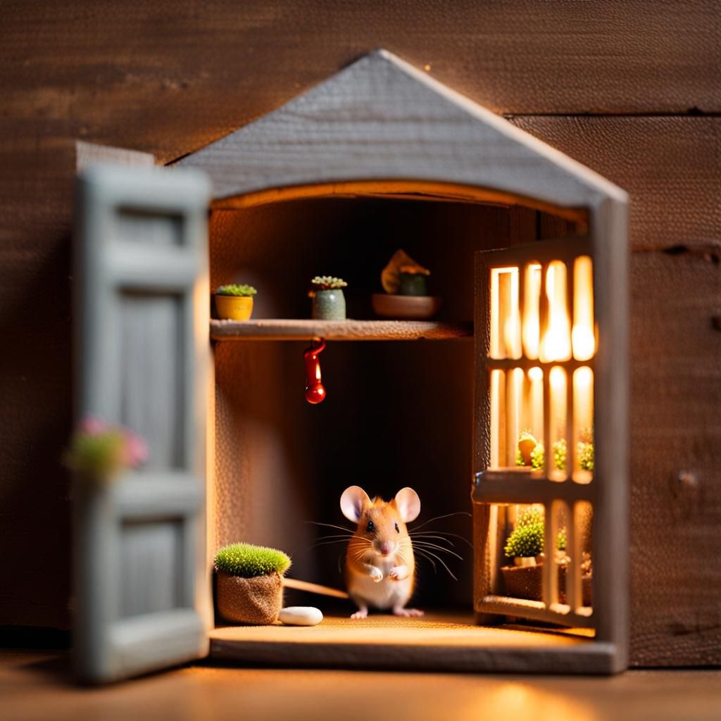 Cozy Miniature Room Inside Mouse Hole
