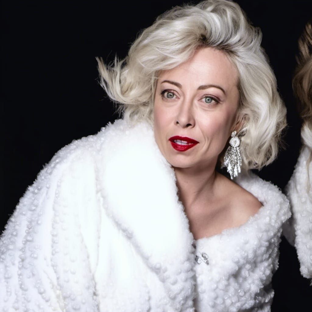 Pop Art Portrait of a Woman Applying Lipstick