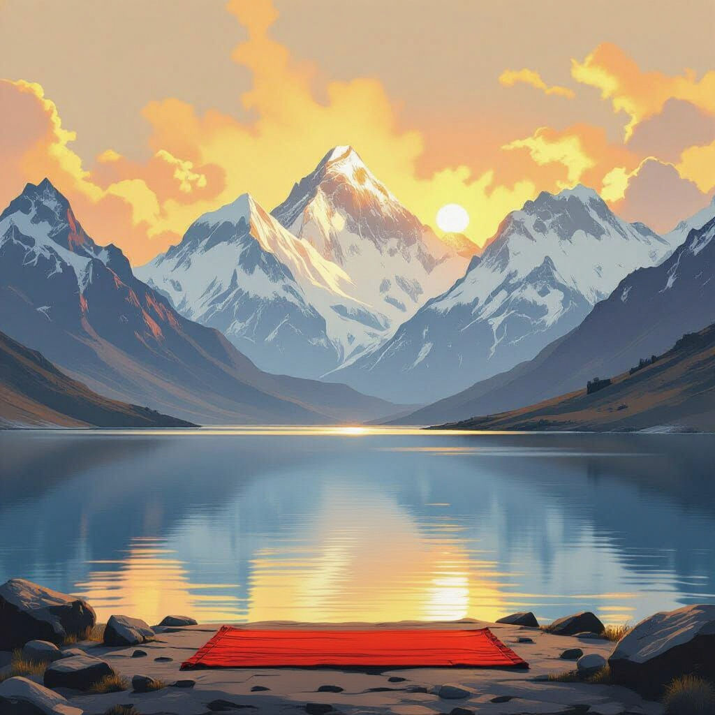 Serene Monk Meditates by Kailash Man Sarovar