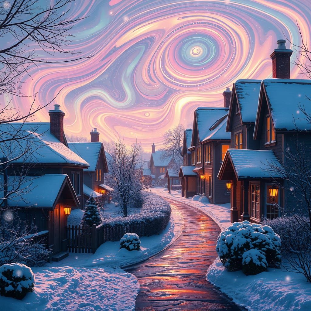 Whispers of Winter in a Quaint Village