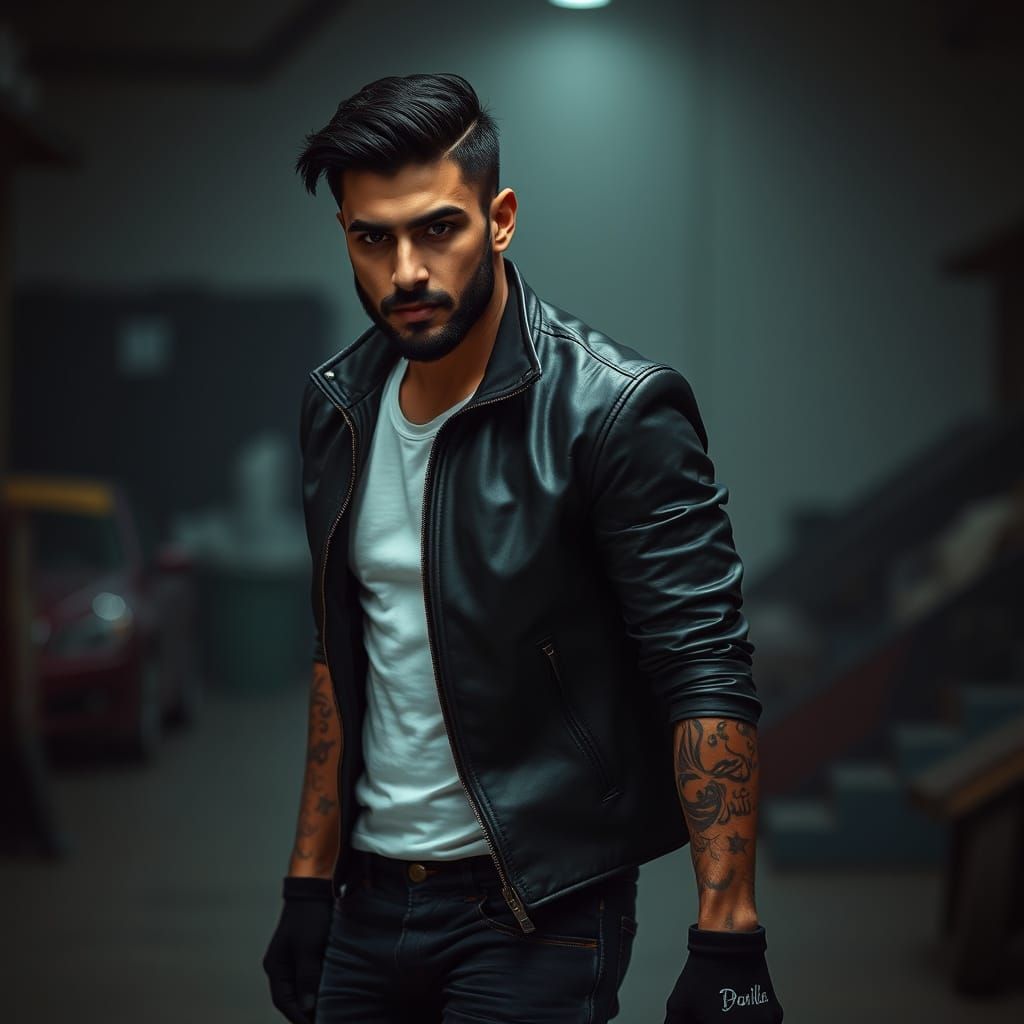 Hyperrealistic Portrait of an Iraqi-Iranian Auto Mechanic