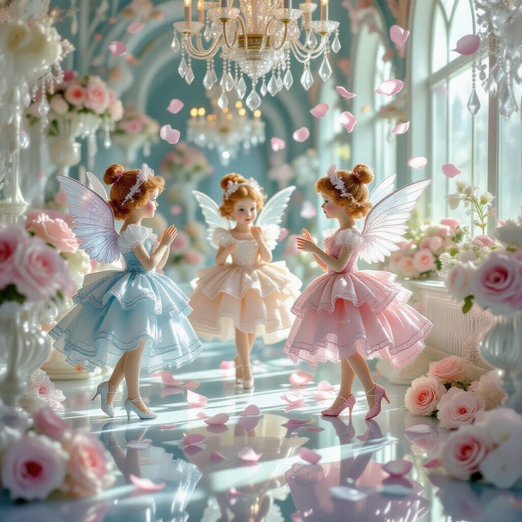 Rococo Glass Fantasy Ballroom with Sugar Cherubs