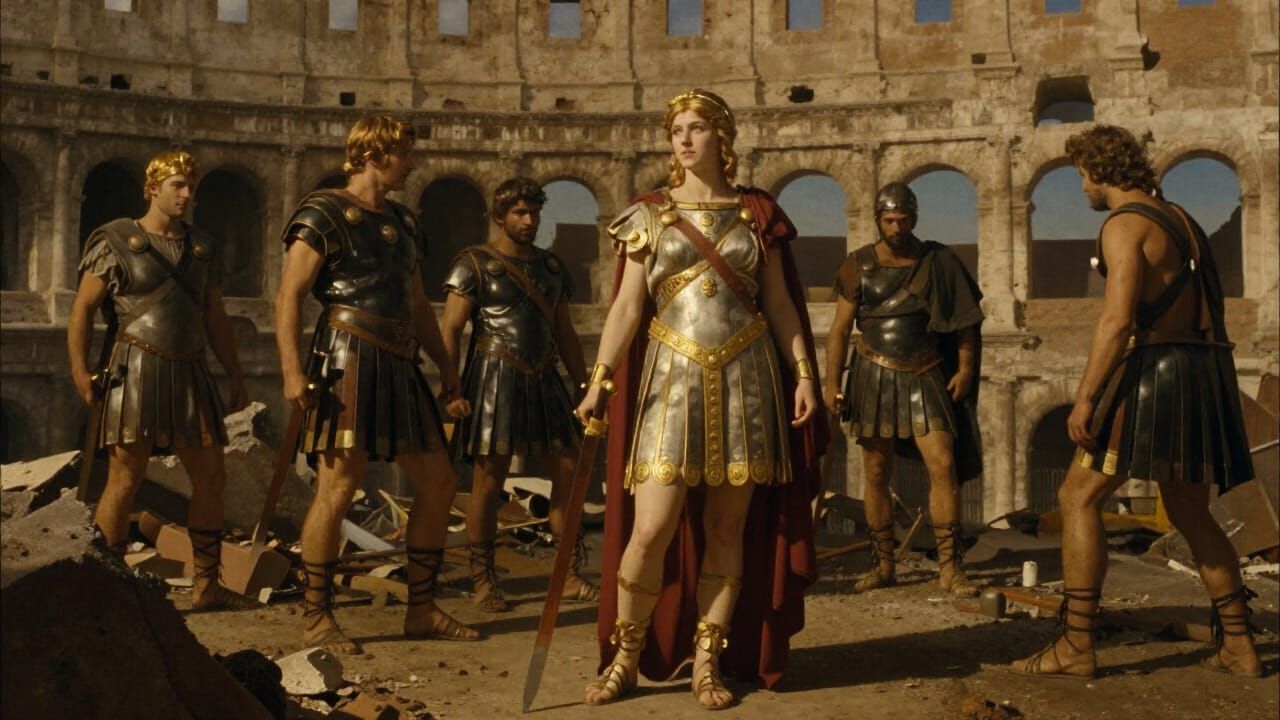 Victorious Female Gladiator in Rome, Rembrandt Style