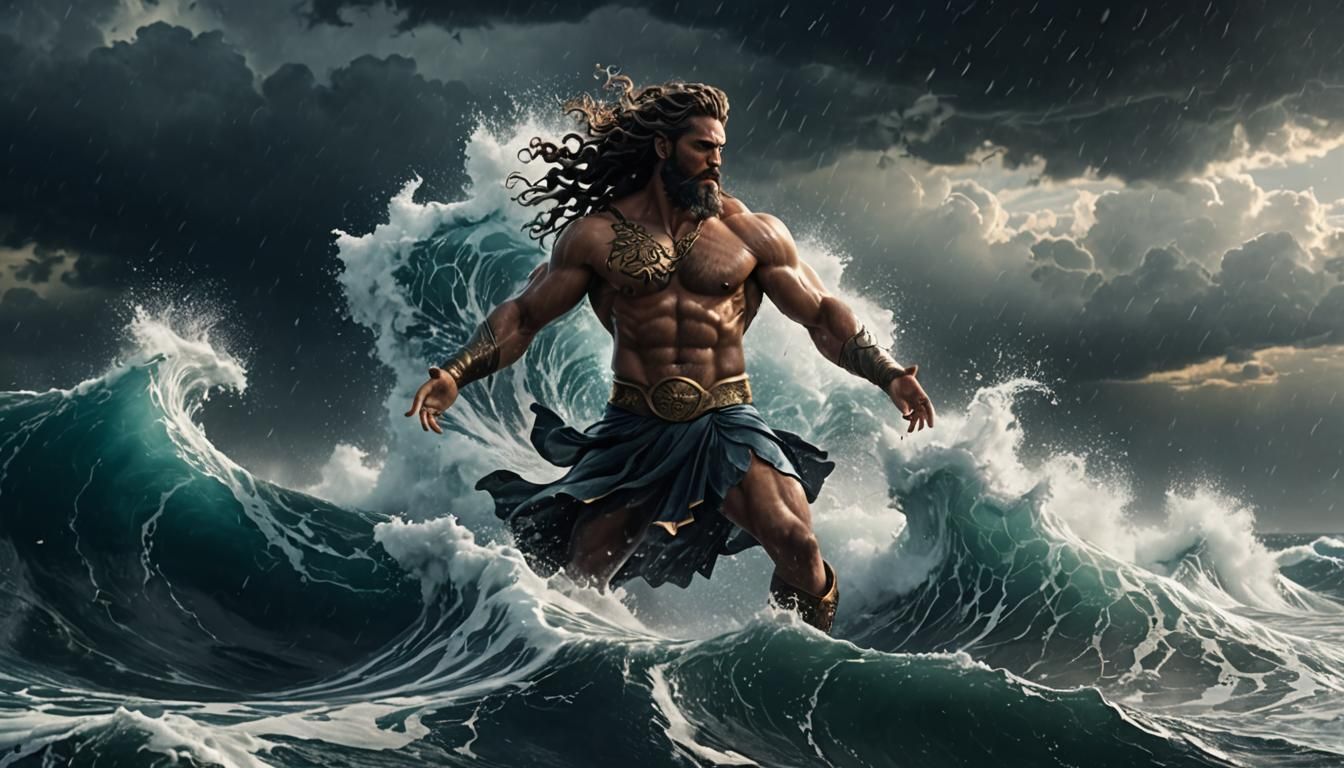 Poseidon Unleashes a Stormy Ocean
