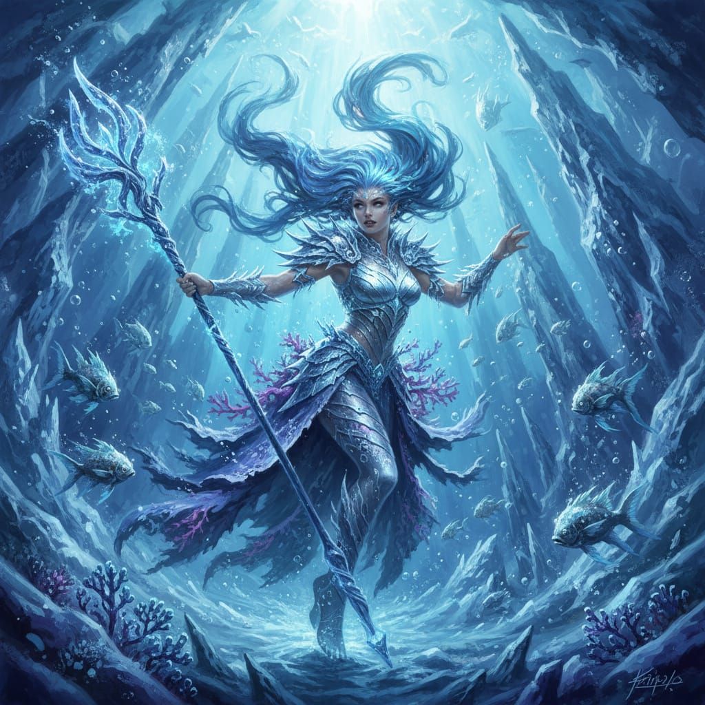 Water Nymph Bravely Fights Cold in Frozen Underwater Fantasy