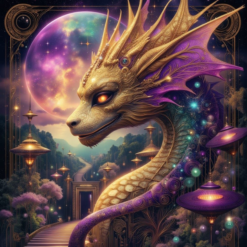 Majestic Dragon in Photographic Surrealism Style