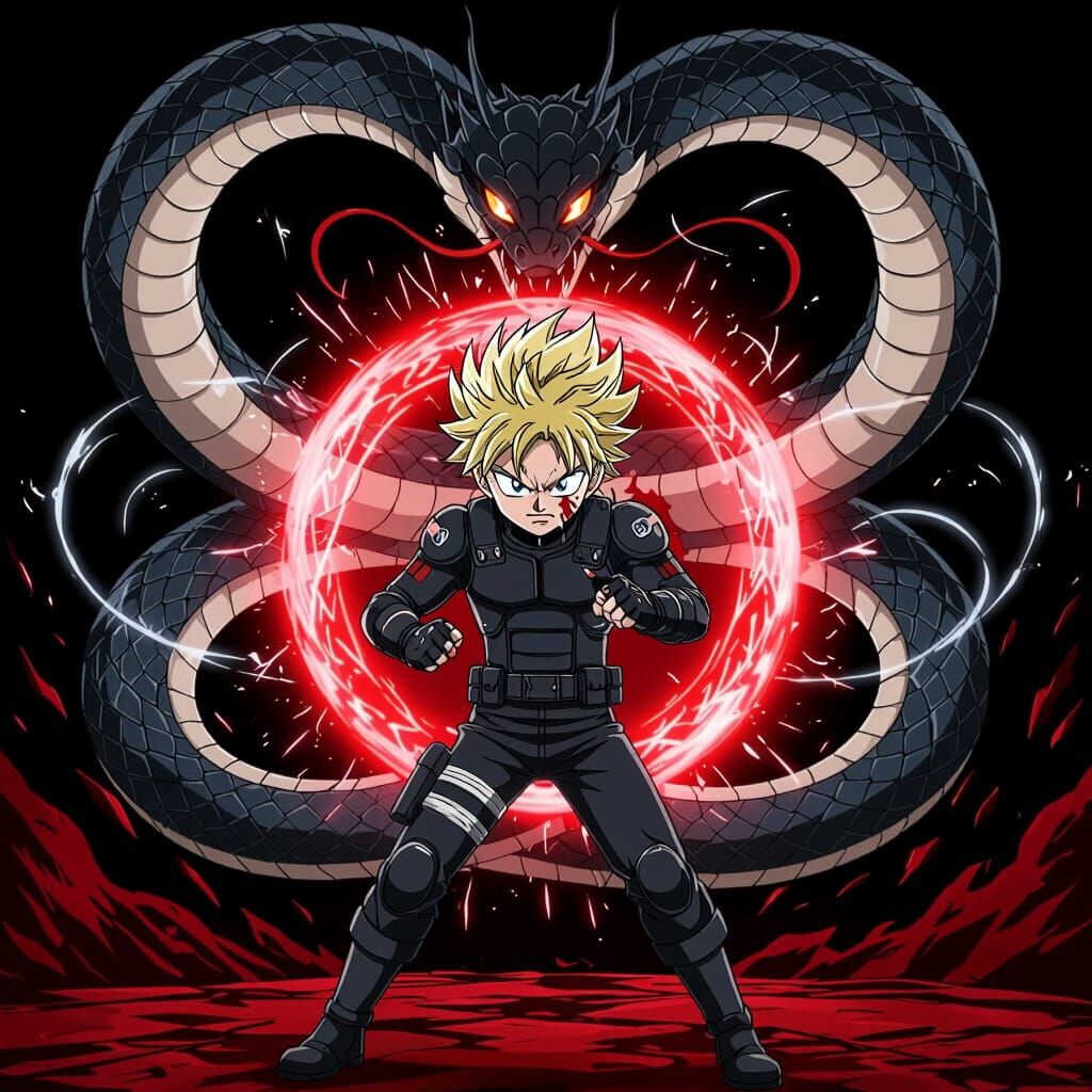 Anime Warrior Giles in Epic Battle