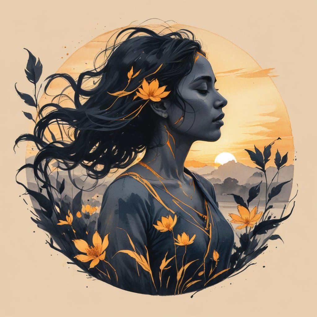 Struggle blooms softly in saffron dawn