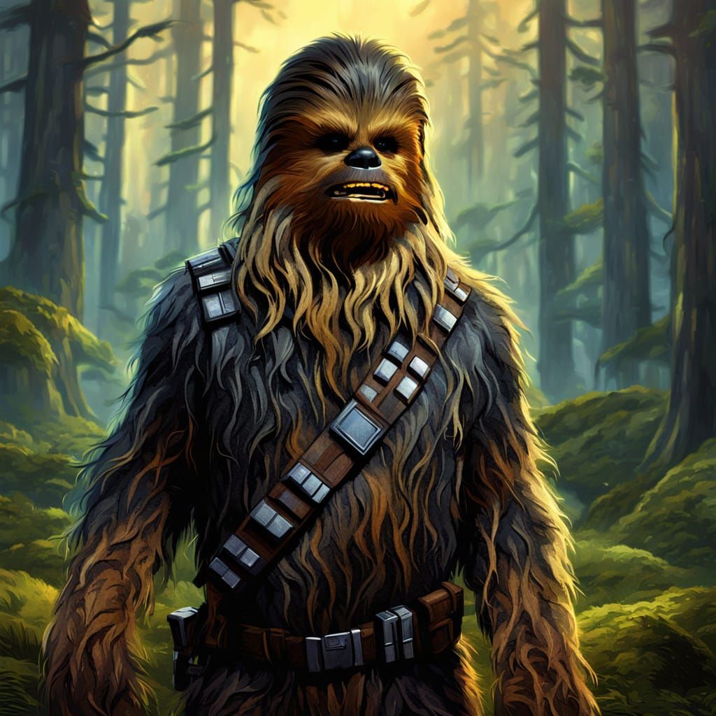 Chewbacca Concept Art on Forest Planet