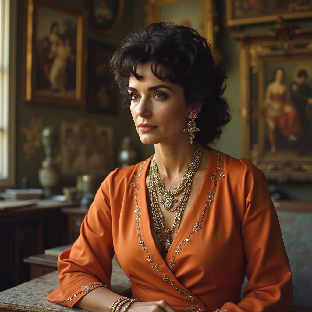 Elizabeth Taylor Visits Art Studio in Rome, 1960s Style