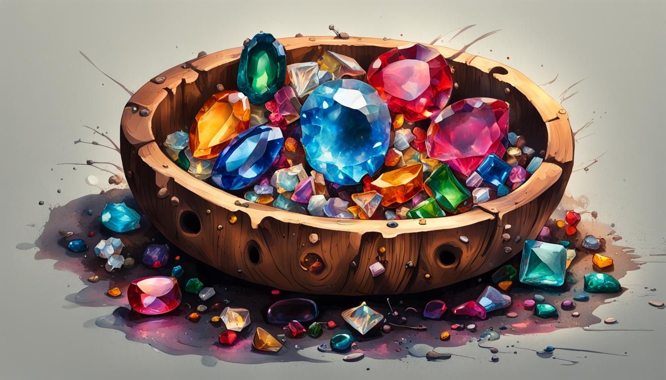 Jewels in Bowl as Graffiti Art