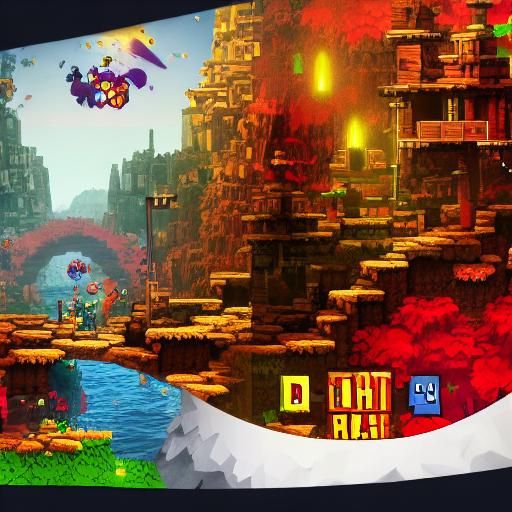 Geometry Dash Splash Screen in Detailed Matte Painting