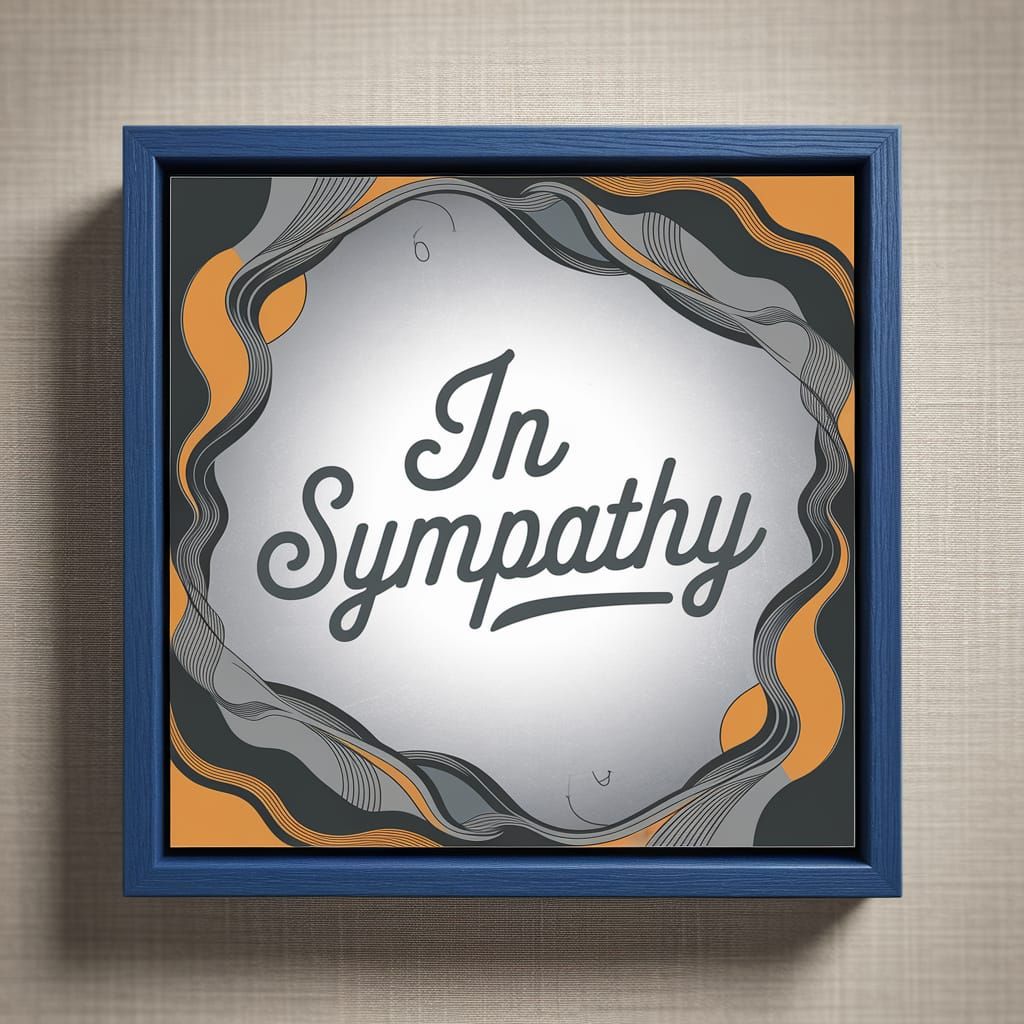 Framed "In Sympathy" Calligraphy on Parchment
