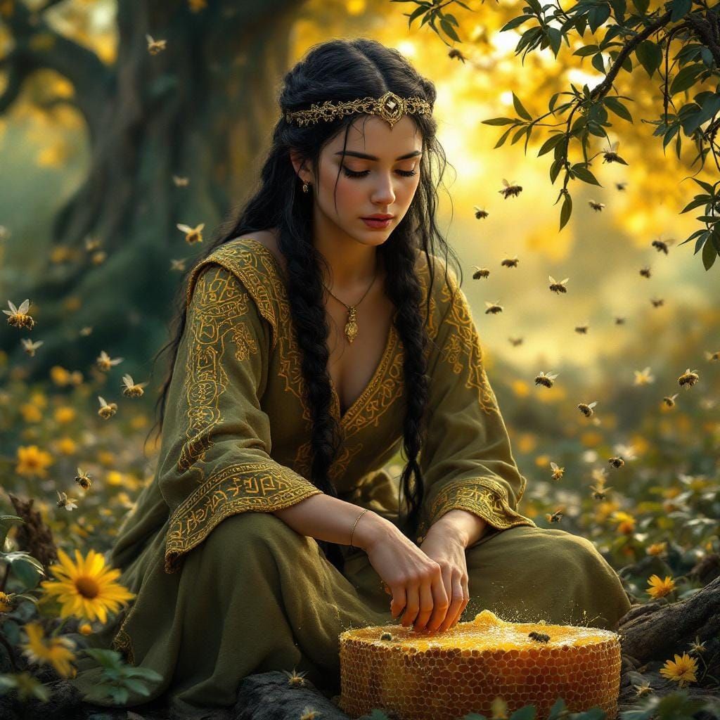 Beyla: Viking Fertility Goddess in Honeycomb Circlet