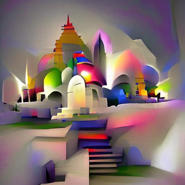 Majestic Temple Bathed in Ethereal Light