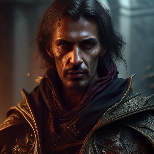 Fallen Noble Warlock Portrait in Fantasy Art Style