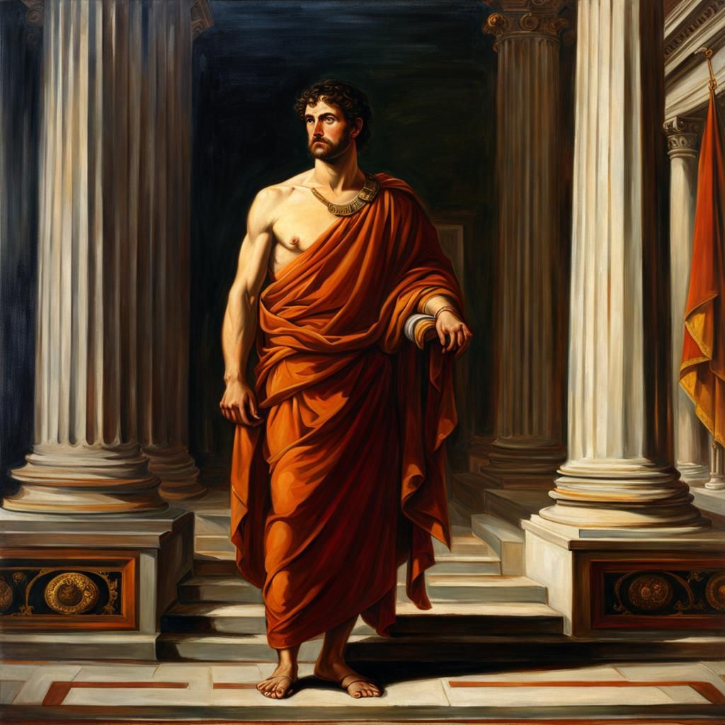 Roman Senator in Toga Oil Painting