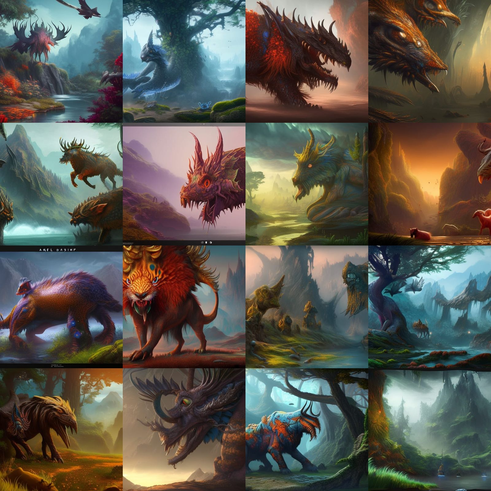 Fantastical Animal in Detailed Matte Painting