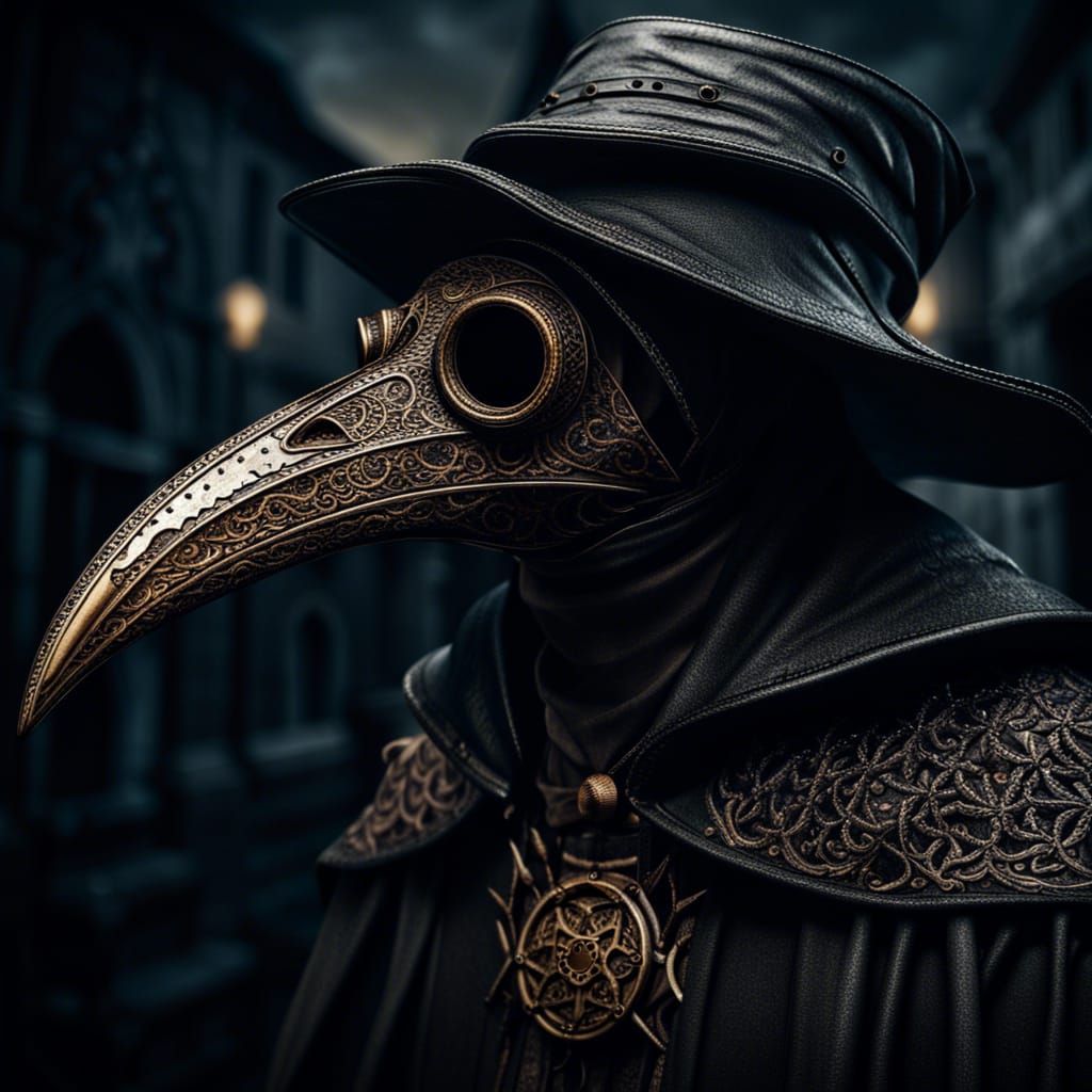 Hyperrealistic Medieval Plague Doctor in HDR
