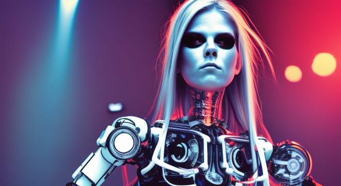 Cyborg Robot Performs On Stage