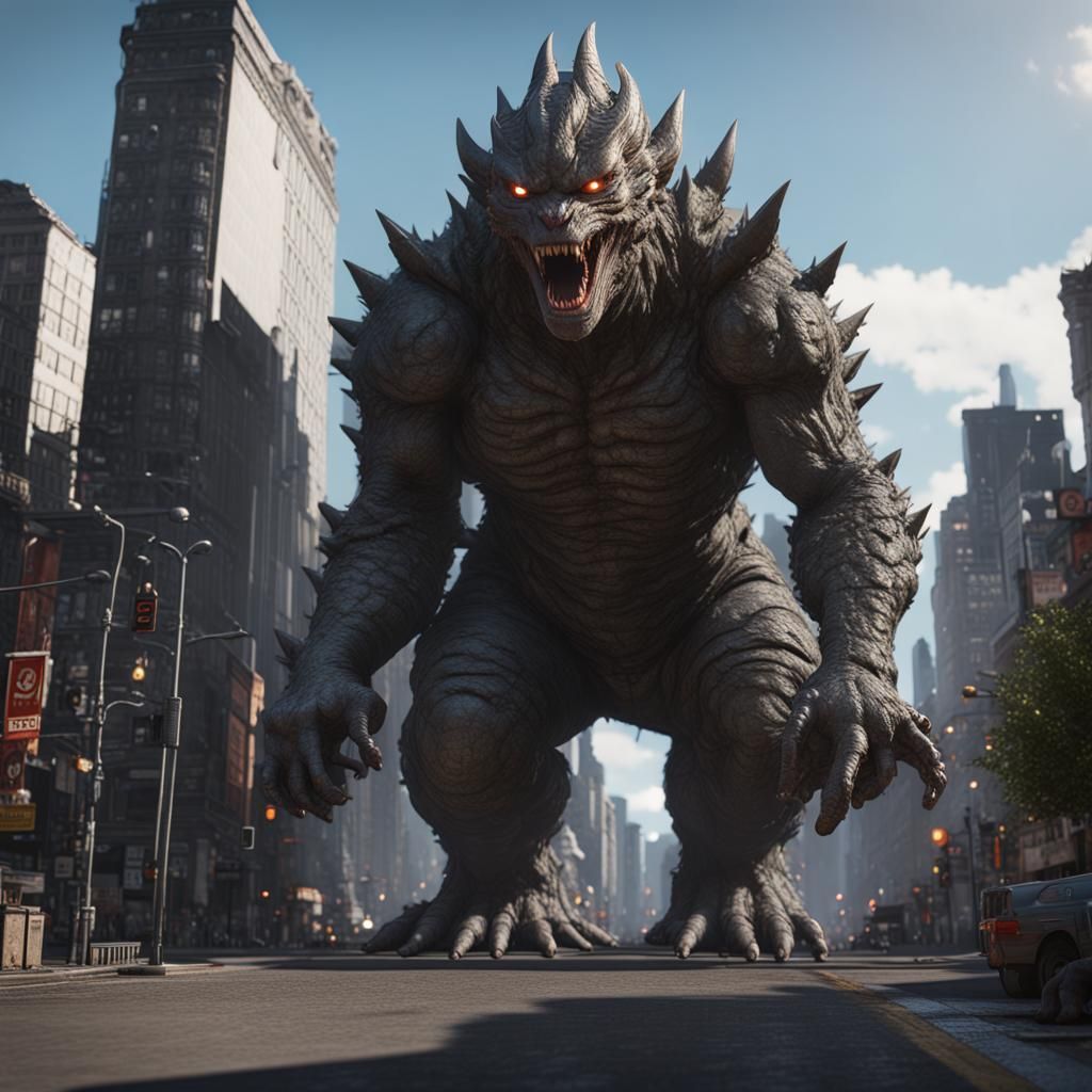 Gigantic Kaiju Smashing City in Unreal Engine 5