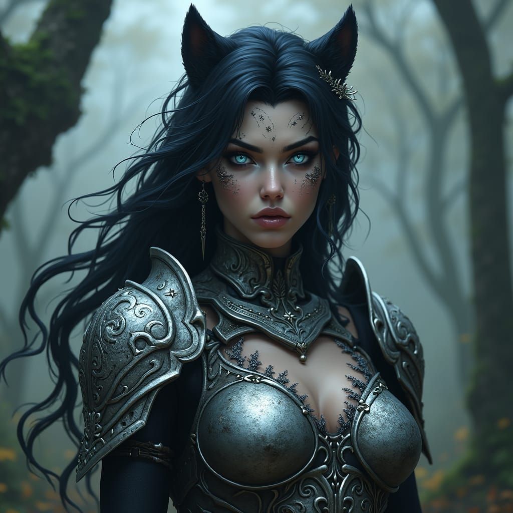 Battle-Hardened Lycan Warrior in Ethereal Armor