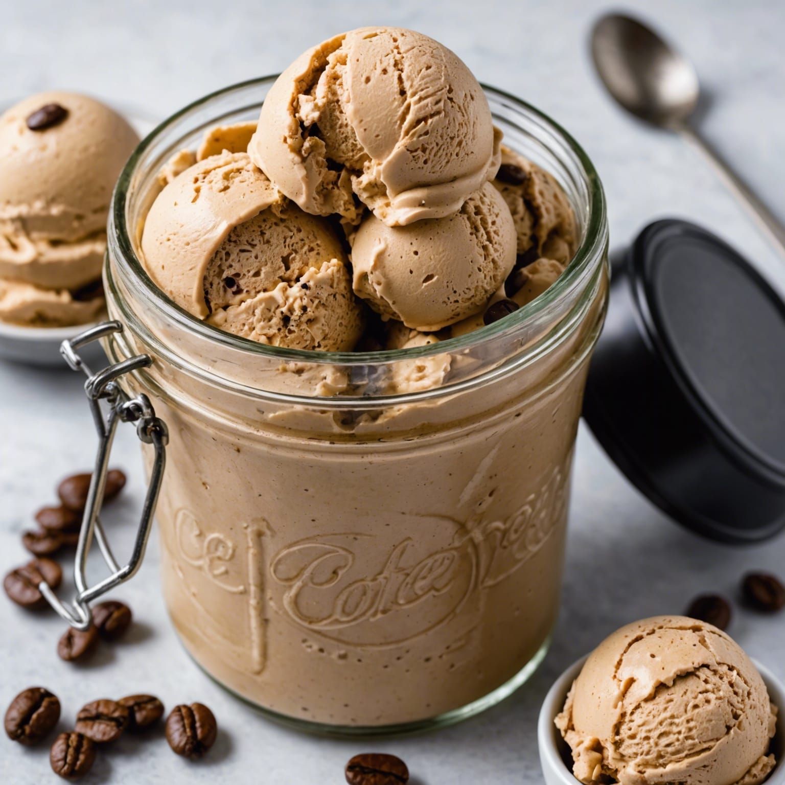 Coffee Ice Cream in a Jar